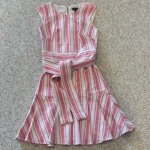 J Crew Striped Pink and White Sleeveless Dress